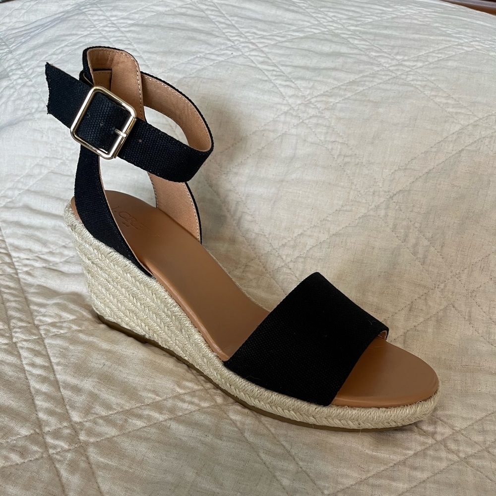 J. CREW Canvas Espadrille Wedge Sandals, New—in box, never worn, size 9.5